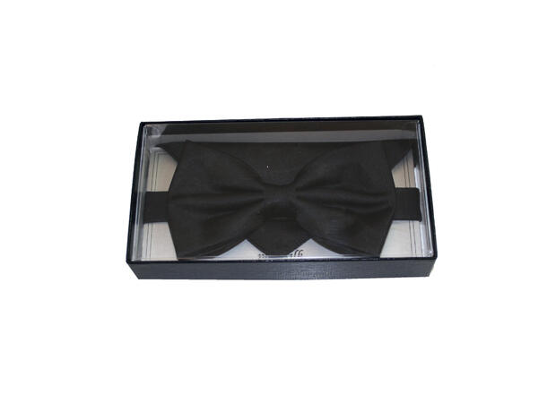 Silk bowtie with handky in box Black / White handky 